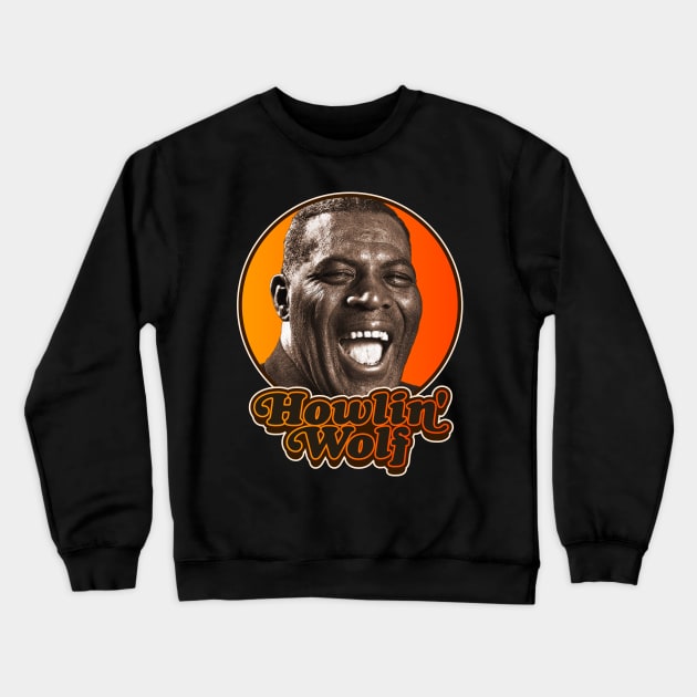 Retro Howlin' Wolf Tribute Crewneck Sweatshirt by darklordpug